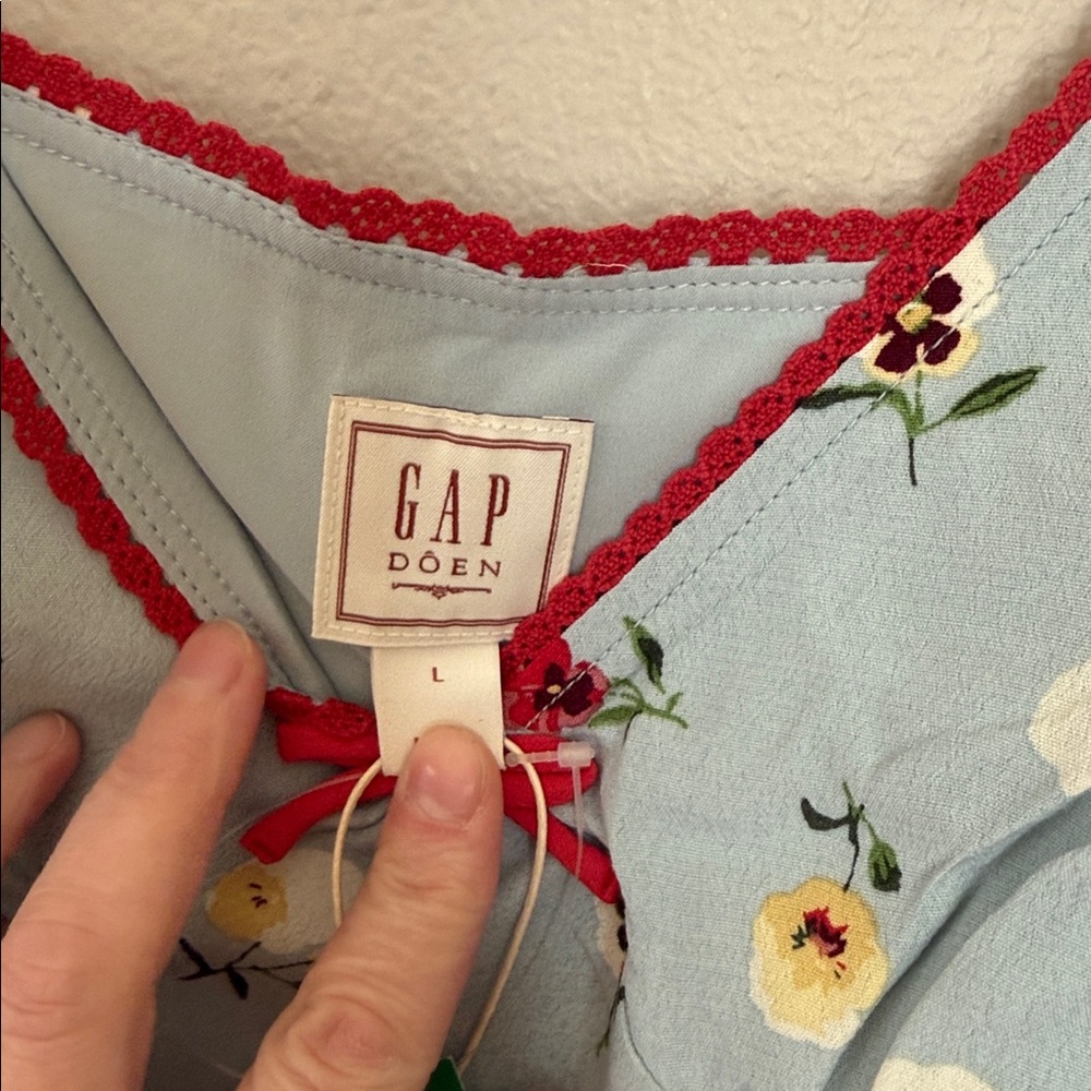 NWT GAP Doen Light Dublin blue floral print Floral Camisole large - Picture 2 of 5